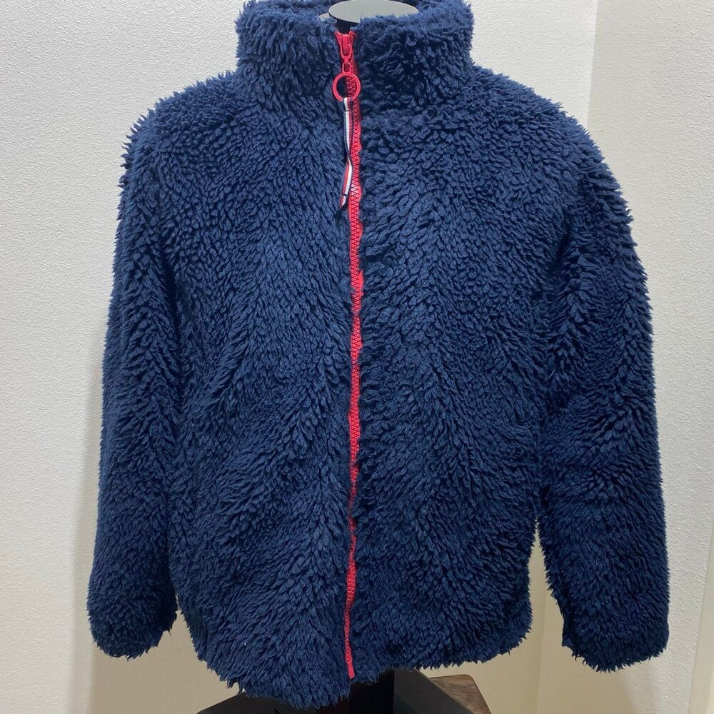 Tommy Hilfiger Women's Big Logo Color-Block Sherpa Full Zip Size Large Jacket - Picture 2 of 10